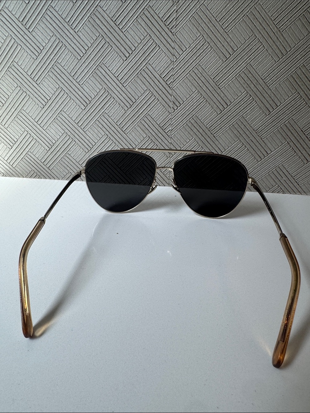 Chanel Aviator Pilot Sunglasses Gold & Crystal frames Black gradient lenses - Picture 6 of 14
